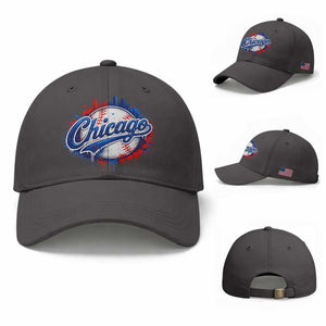 Chicago Pride Dripping Baseball Graphic Baseball Cap TS10 Baseball Cap Universal Fit Dark Gray Print Your Wear