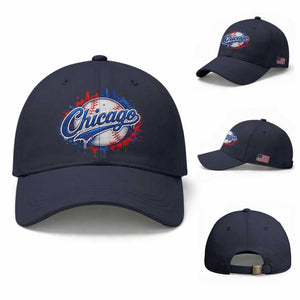Chicago Pride Dripping Baseball Graphic Baseball Cap TS10 Baseball Cap Universal Fit Navy Print Your Wear