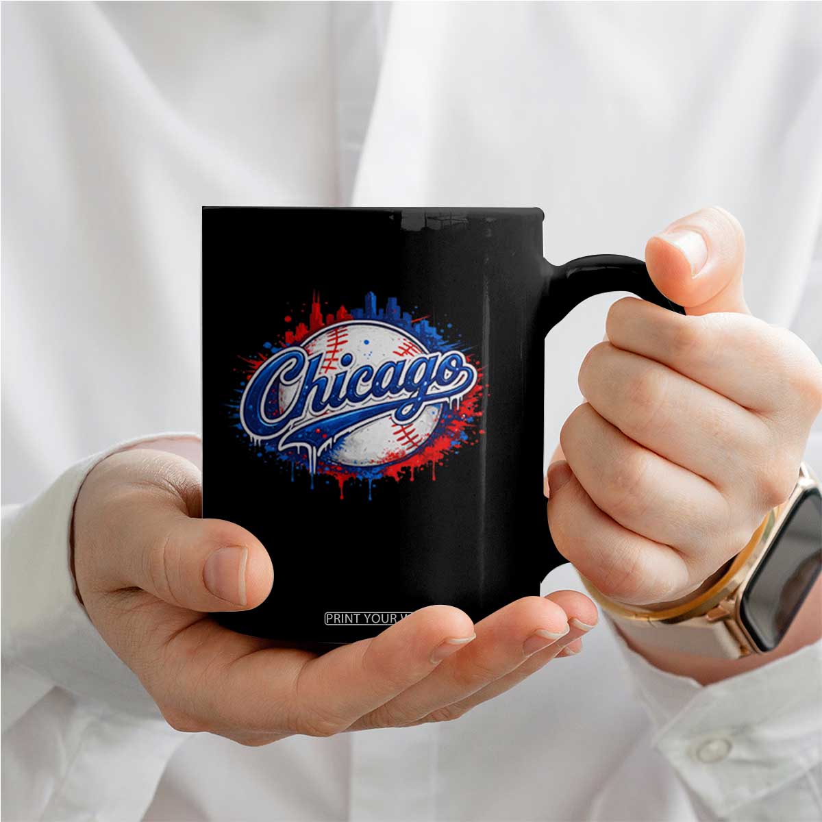 Chicago Pride Dripping Baseball Graphic Coffee Mug TS10 Print Your Wear