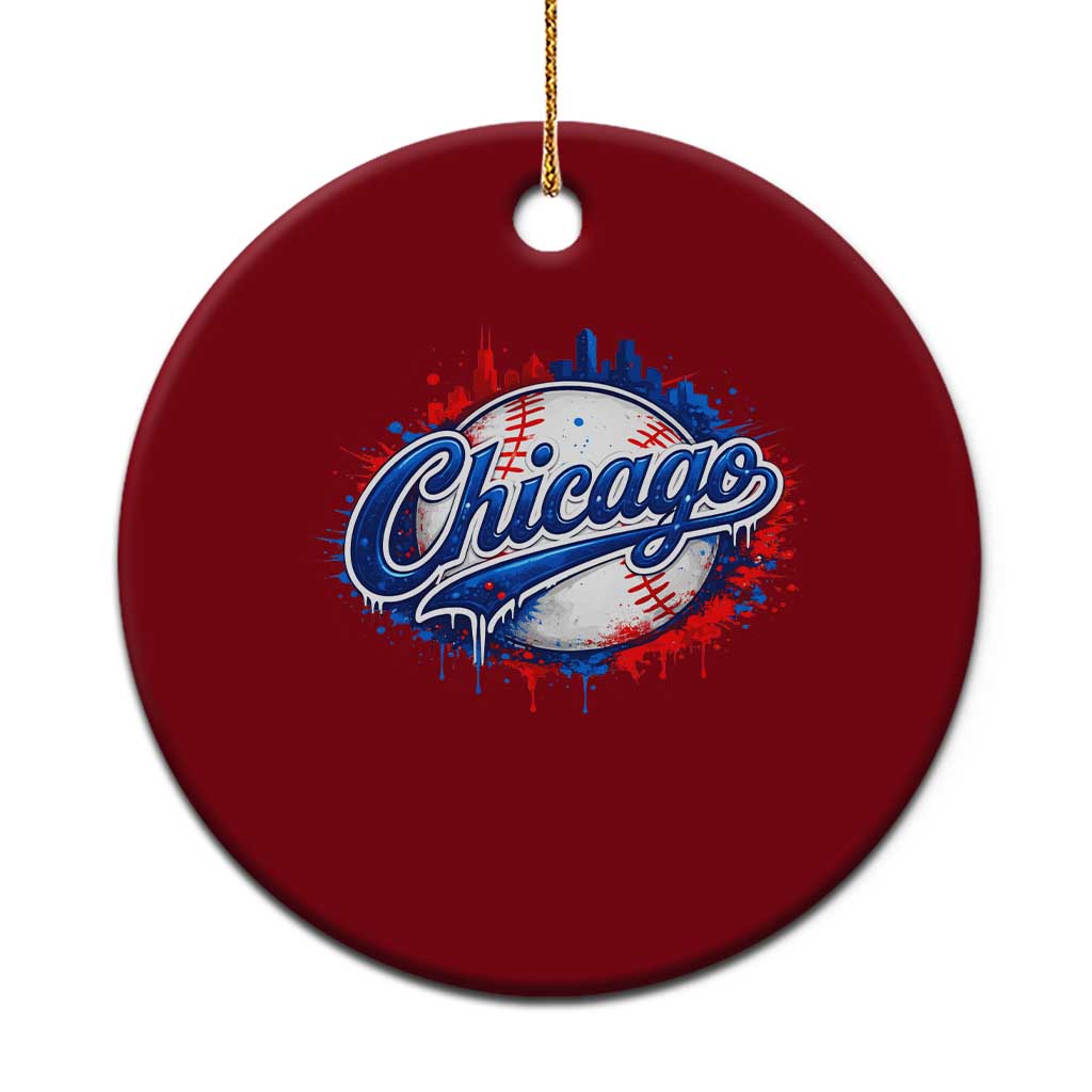 Chicago Pride Dripping Baseball Graphic Ceramic Ornament TS10 1pc Red Print Your Wear