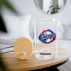 Chicago Pride Dripping Baseball Graphic Glass Can TS10 Print Your Wear