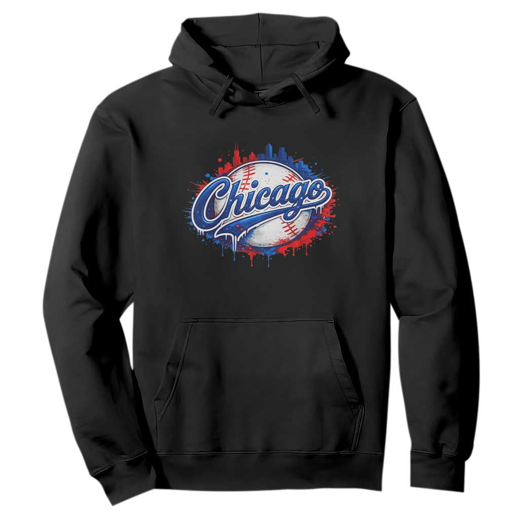 Chicago Pride Dripping Baseball Graphic Hoodie TS10 Black Print Your Wear