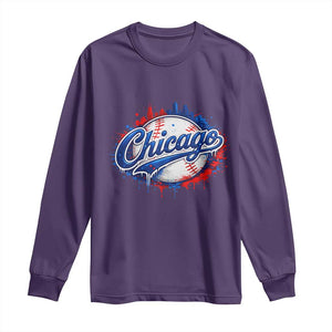 Chicago Pride Dripping Baseball Graphic Long Sleeve Shirt TS10 Purple Print Your Wear