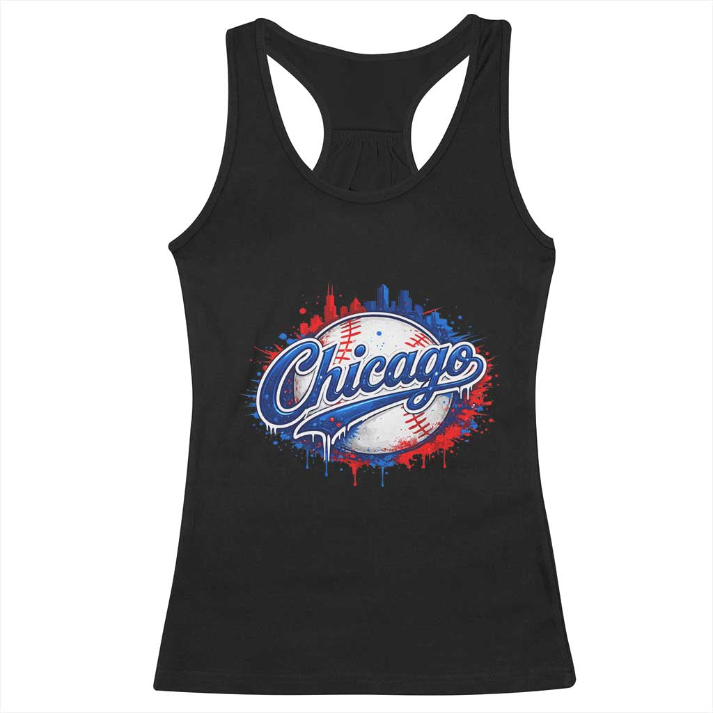 Chicago Pride Dripping Baseball Graphic Racerback Tank Top TS10 Black Print Your Wear