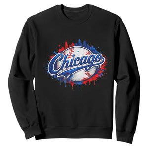 Chicago Pride Dripping Baseball Graphic Sweatshirt TS10 Black Print Your Wear