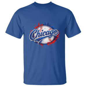 Chicago Pride Dripping Baseball Graphic T Shirt TS10 Royal Blue Print Your Wear