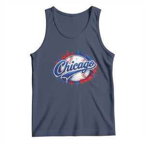 Chicago Pride Dripping Baseball Graphic Tank Top TS10 Navy Print Your Wear