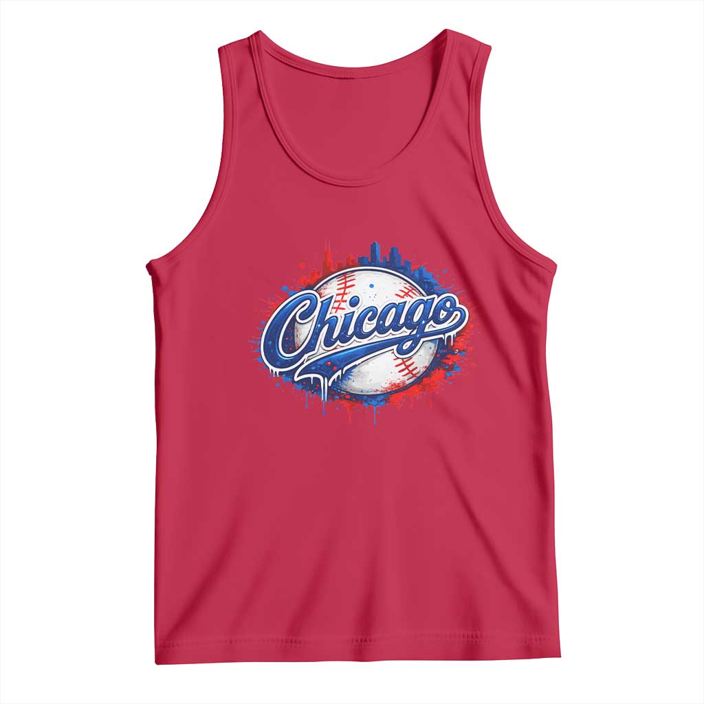 Chicago Pride Dripping Baseball Graphic Tank Top TS10 Red Print Your Wear