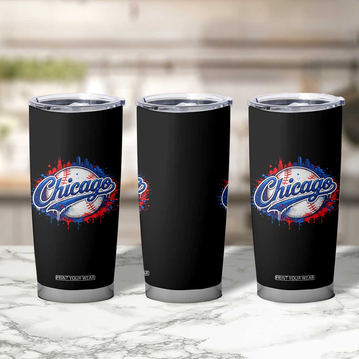 Chicago Pride Dripping Baseball Graphic Tumbler Cup TS10 Print Your Wear