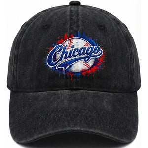 Chicago Pride Dripping Baseball Graphic Washed Cotton Baseball Cap TS10 Print Your Wear