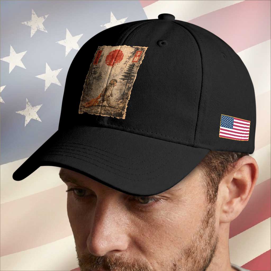 Vintage Japanese Baby Monkey Punch Baseball Cap Kawaii Macaque Ukiyo-e Art Funny TS10 Print Your Wear