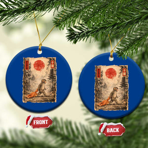 Vintage Japanese Baby Monkey Punch Ceramic Ornament Kawaii Macaque Ukiyo-e Art Funny TS10 1pc Blue Print Your Wear