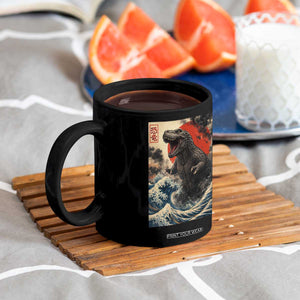 Japanese Dinosaur Coffee Mug Vintage Great Wave Monster Epic Giant Monster Ukiyo-e Style TS10 Print Your Wear