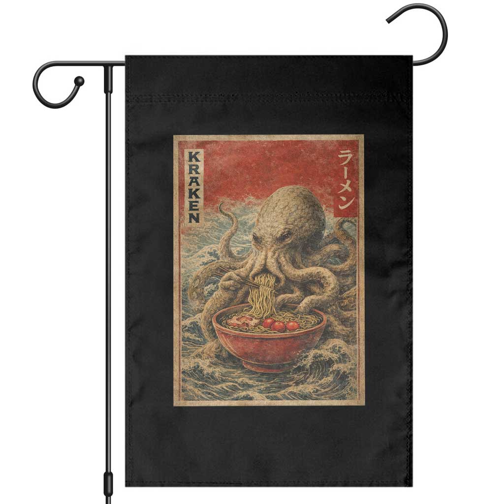 Sea Monster Eating Ramen Garden Flag Vintage Graphic Japanese Lover Ukiyo-e Art TS10 Black Print Your Wear