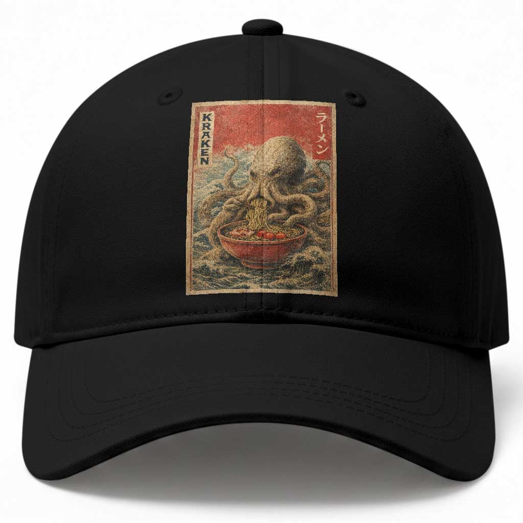 Sea Monster Eating Ramen Baseball Cap Vintage Graphic Japanese Lover Ukiyo-e Art TS10 Print Your Wear