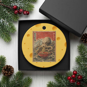 Sea Monster Eating Ramen Ceramic Ornament Vintage Graphic Japanese Lover Ukiyo-e Art TS10 1pc Yellow Cheese Print Your Wear