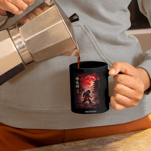 Samurai Bigfoot Coffee Mug Vintage Japanese Graphic Ukiyo-e Art Sasquatch Red Moon TS10 Print Your Wear