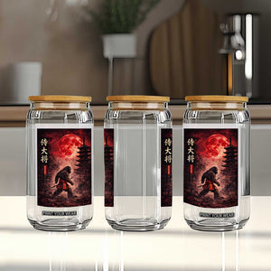 Samurai Bigfoot Glass Can Vintage Japanese Graphic Ukiyo-e Art Sasquatch Red Moon TS10 Print Your Wear