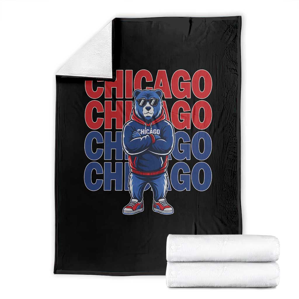 Vintage Chicago Pride Graphic Throw Blanket US State Sports Fan Baseball Lover TS10 Black Print Your Wear