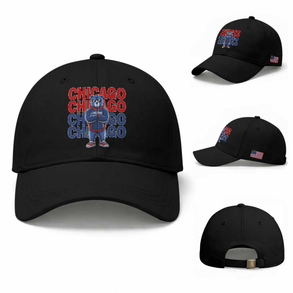Vintage Chicago Pride Graphic Baseball Cap US State Sports Fan Baseball Lover TS10 Baseball Cap Universal Fit Black Print Your Wear