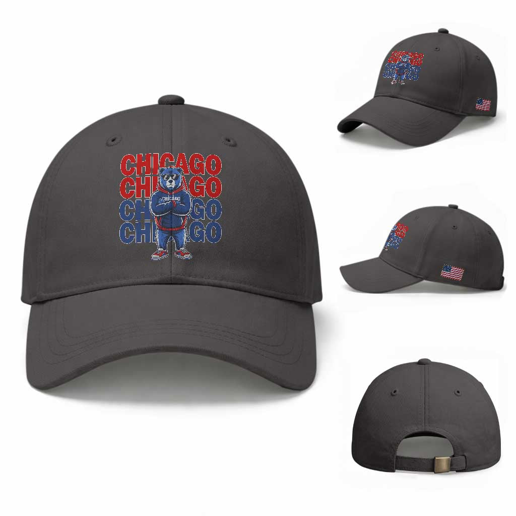 Vintage Chicago Pride Graphic Baseball Cap US State Sports Fan Baseball Lover TS10 Baseball Cap Universal Fit Dark Gray Print Your Wear