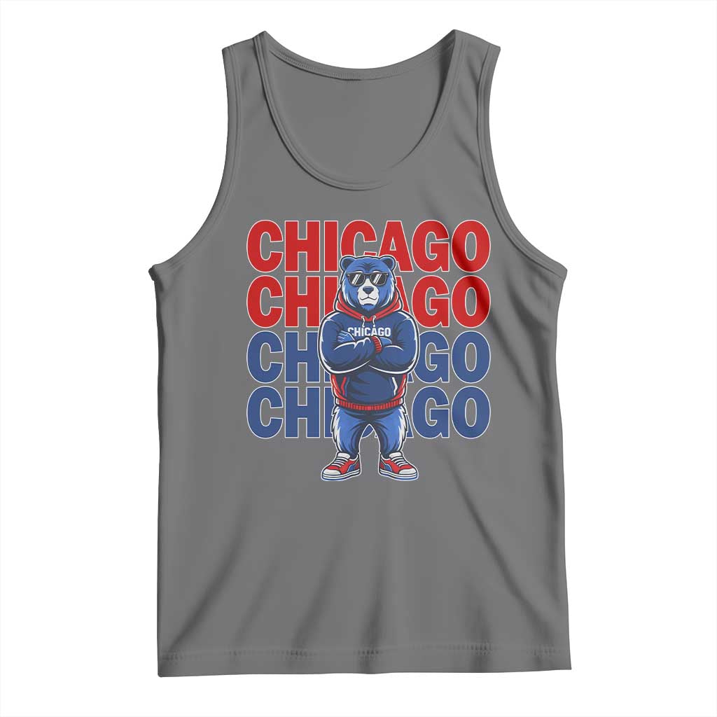 Vintage Chicago Pride Graphic Tank Top US State Sports Fan Baseball Lover TS10 Black Heather Print Your Wear