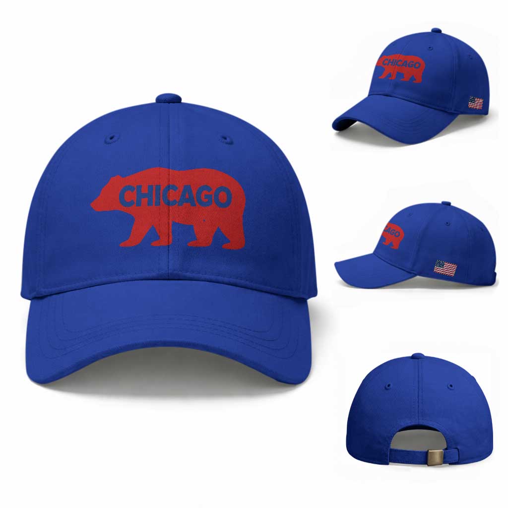 Chicago Baseball Baseball Cap Vintage Distressed Illinois City Pride Baseball Lover TS10 Baseball Cap Universal Fit Royal Blue Print Your Wear