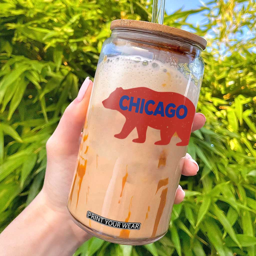 Chicago Baseball Glass Can Vintage Distressed Illinois City Pride Baseball Lover TS10 Black Print Your Wear