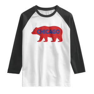 Chicago Baseball Raglan Shirt Vintage Distressed Illinois City Pride Baseball Lover TS10 White Black Print Your Wear