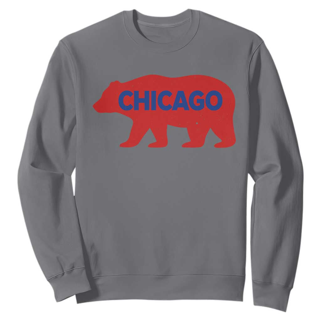 Chicago Baseball Sweatshirt Vintage Distressed Illinois City Pride Baseball Lover TS10 Charcoal Print Your Wear