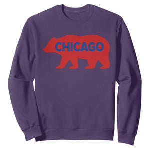 Chicago Baseball Sweatshirt Vintage Distressed Illinois City Pride Baseball Lover TS10 Purple Print Your Wear