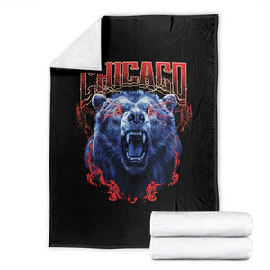 Retro Chicago Throw Blanket Vintage Cub Bootleg Graphic Baseball Fans TS10 Black Print Your Wear