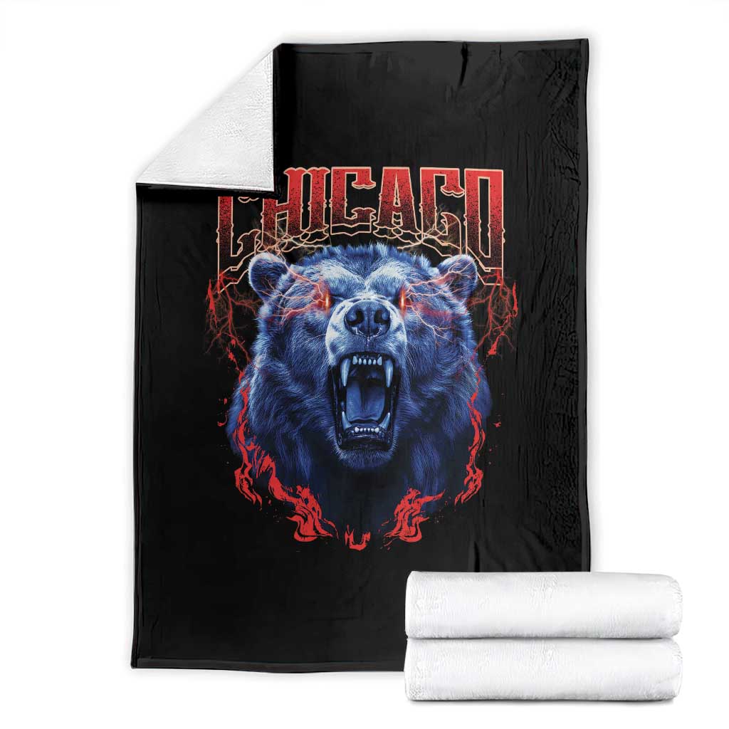 Retro Chicago Throw Blanket Vintage Cub Bootleg Graphic Baseball Fans TS10 Black Print Your Wear