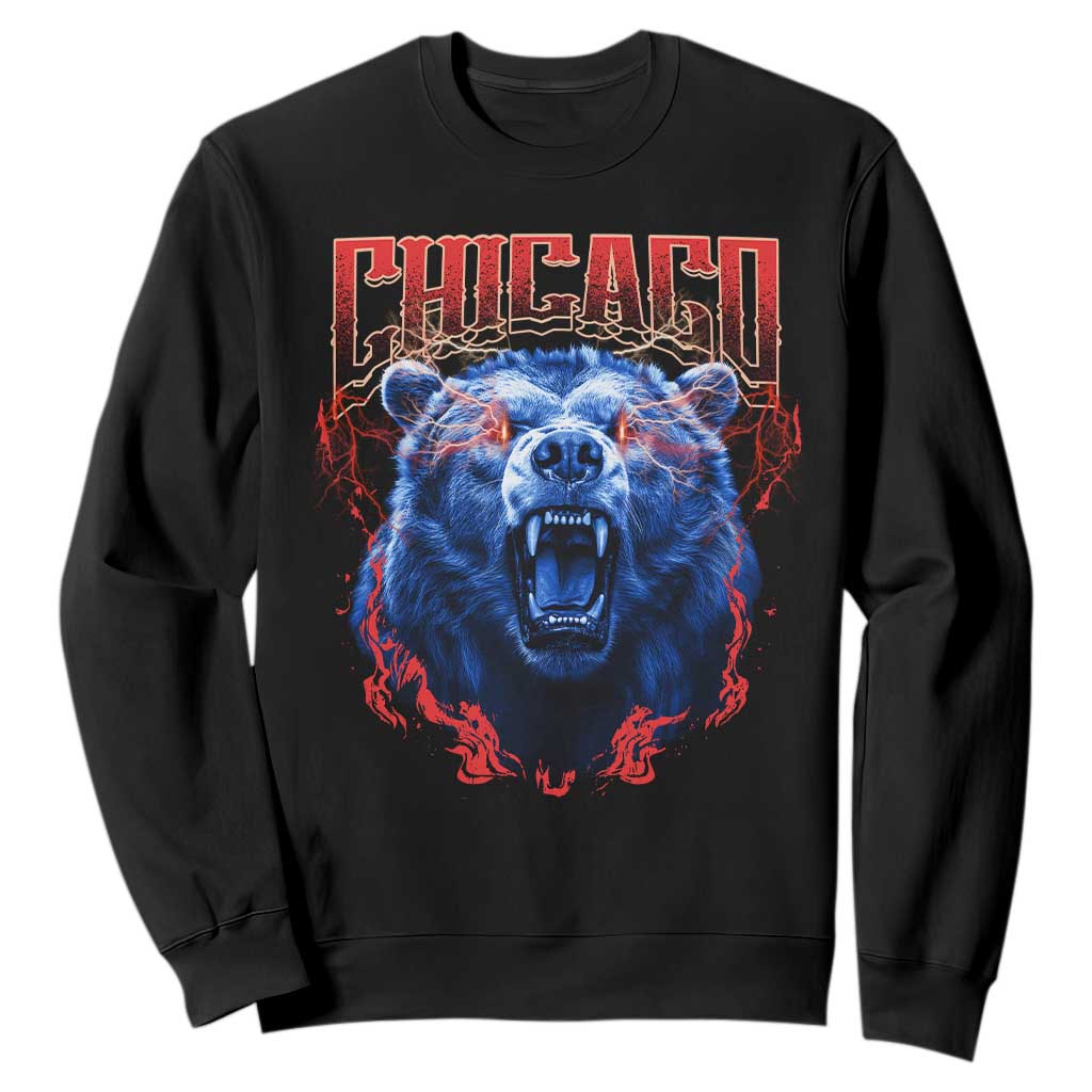 Retro Chicago Sweatshirt Vintage Cub Bootleg Graphic Baseball Fans TS10 Black Print Your Wear