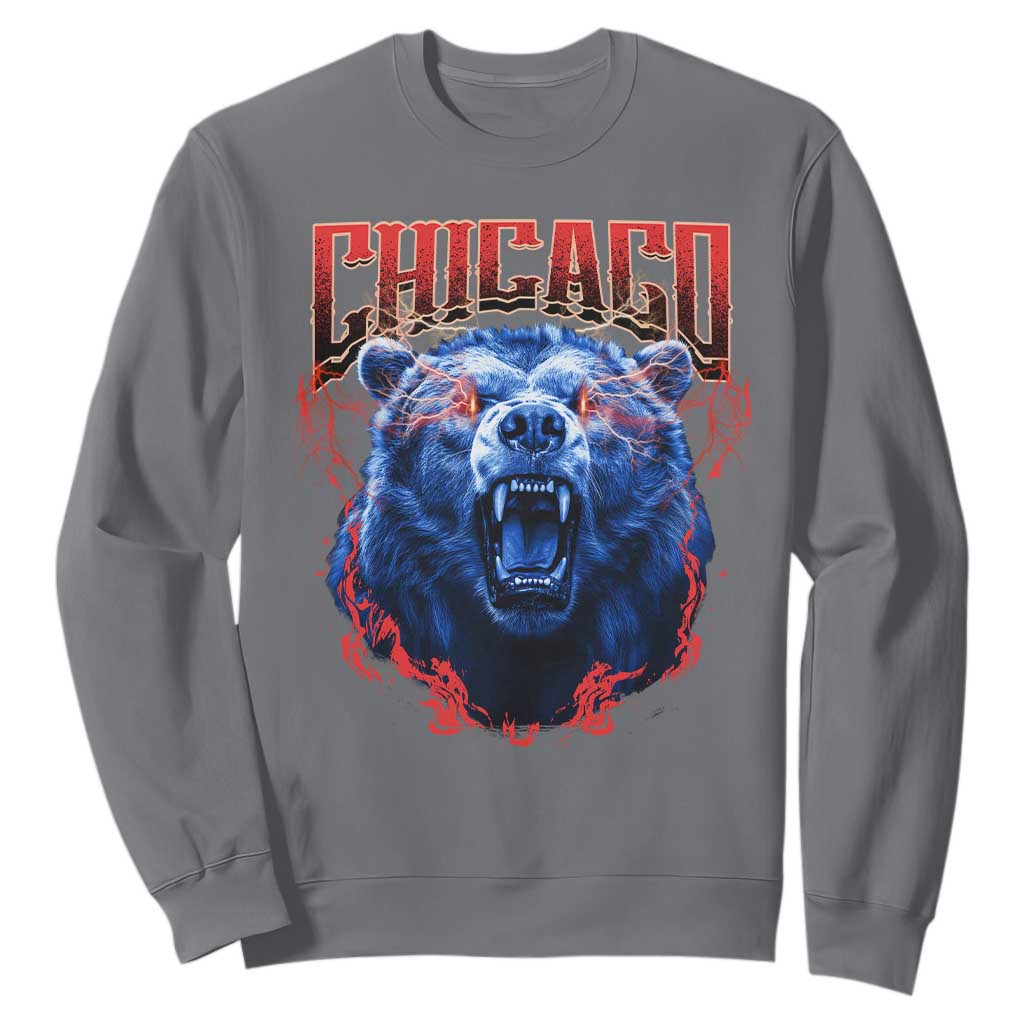 Retro Chicago Sweatshirt Vintage Cub Bootleg Graphic Baseball Fans TS10 Charcoal Print Your Wear