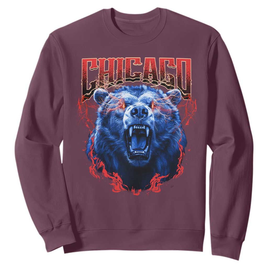 Retro Chicago Sweatshirt Vintage Cub Bootleg Graphic Baseball Fans TS10 Maroon Print Your Wear