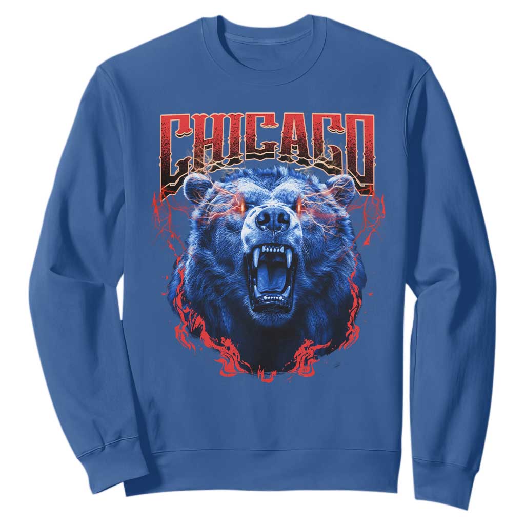 Retro Chicago Sweatshirt Vintage Cub Bootleg Graphic Baseball Fans TS10 Royal Blue Print Your Wear