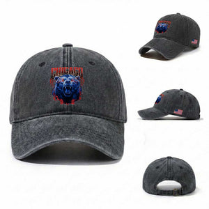 Retro Chicago Washed Cotton Baseball Cap Vintage Cub Bootleg Graphic Baseball Fans TS10 Washed Cap Universal Fit Dark Gray Print Your Wear