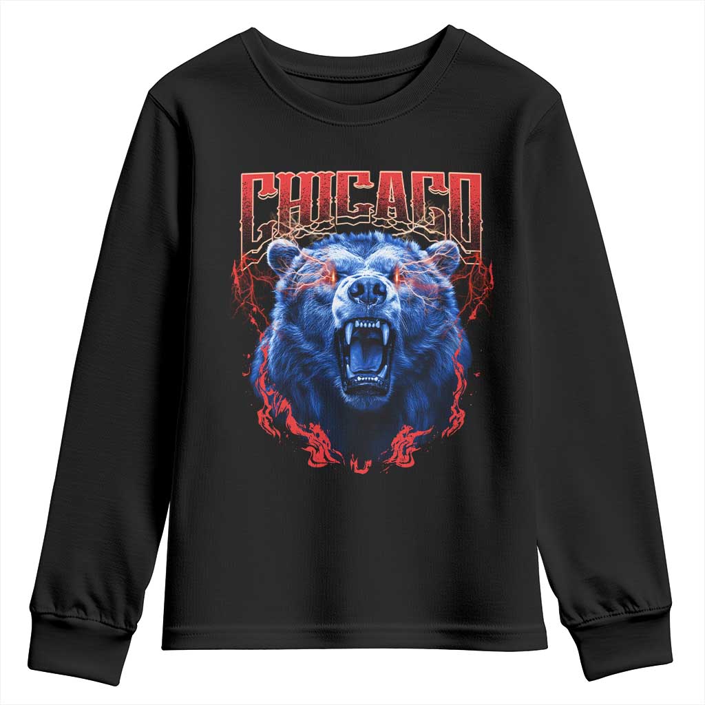 Retro Chicago Youth Sweatshirt Vintage Cub Bootleg Graphic Baseball Fans TS10 Black Print Your Wear