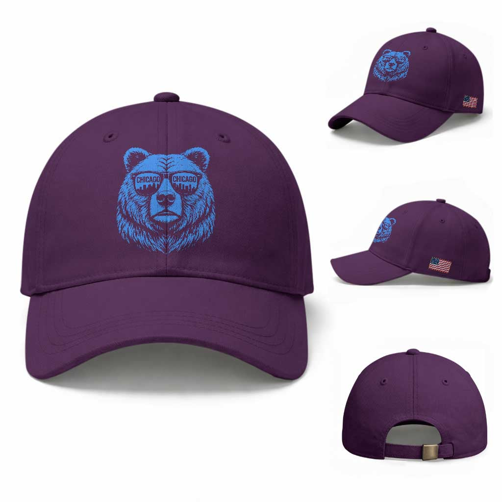 Vintage Chicago Baseball Cap Cub With Sunglasses Baseball Fans TS10 Baseball Cap Universal Fit Purple Print Your Wear