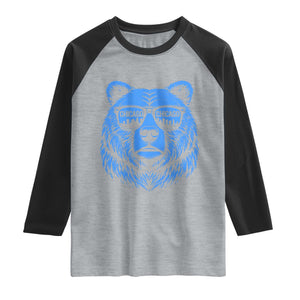 Vintage Chicago Raglan Shirt Cub With Sunglasses Baseball Fans TS10 Heather Gray Black Print Your Wear