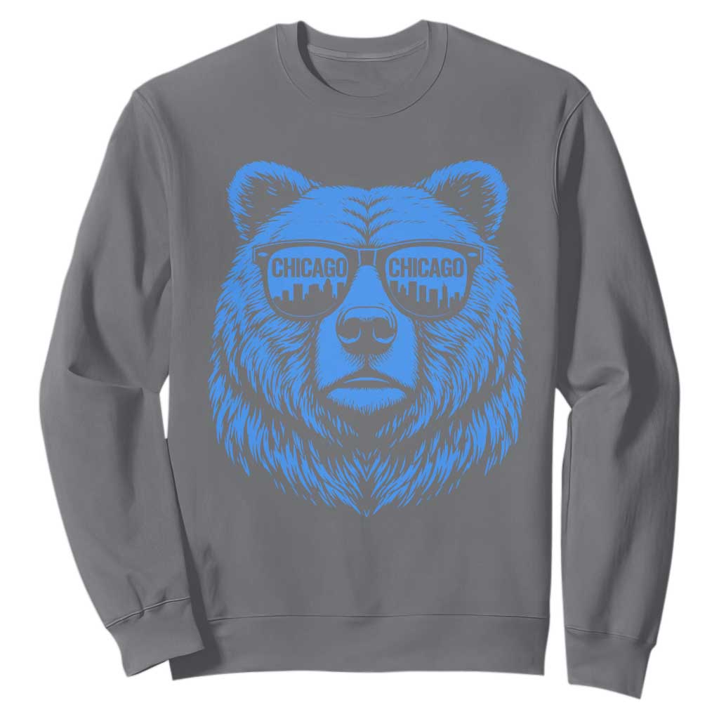 Vintage Chicago Sweatshirt Cub With Sunglasses Baseball Fans TS10 Charcoal Print Your Wear