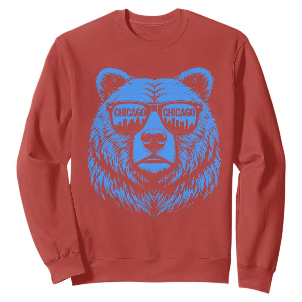 Vintage Chicago Sweatshirt Cub With Sunglasses Baseball Fans TS10 Red Print Your Wear