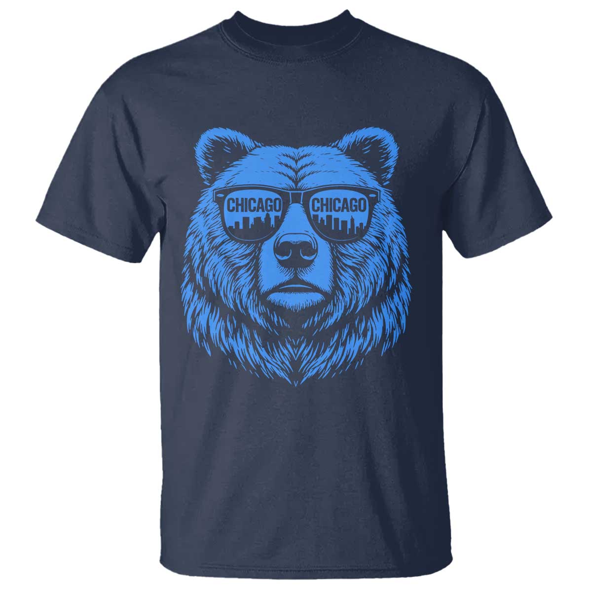 Vintage Chicago T Shirt Cub With Sunglasses Baseball Fans TS10 Navy Print Your Wear