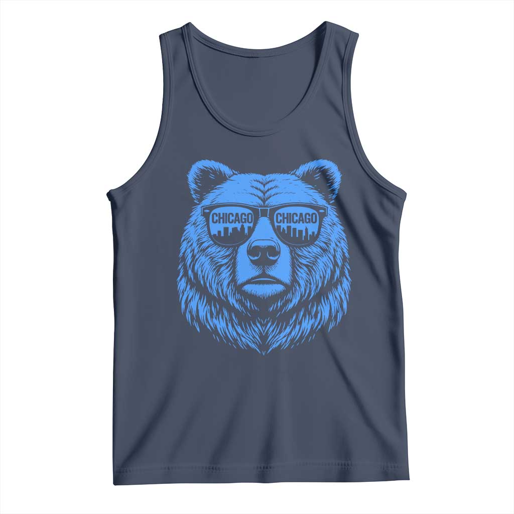 Vintage Chicago Tank Top Cub With Sunglasses Baseball Fans TS10 Navy Print Your Wear