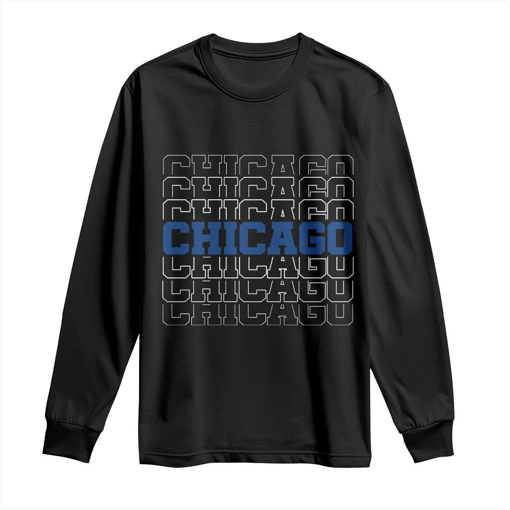 Vintage Chicago Graphic Long Sleeve Shirt State Pride Baseball Lover TS10 Black Print Your Wear