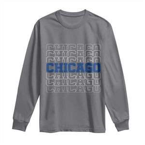 Vintage Chicago Graphic Long Sleeve Shirt State Pride Baseball Lover TS10 Charcoal Print Your Wear