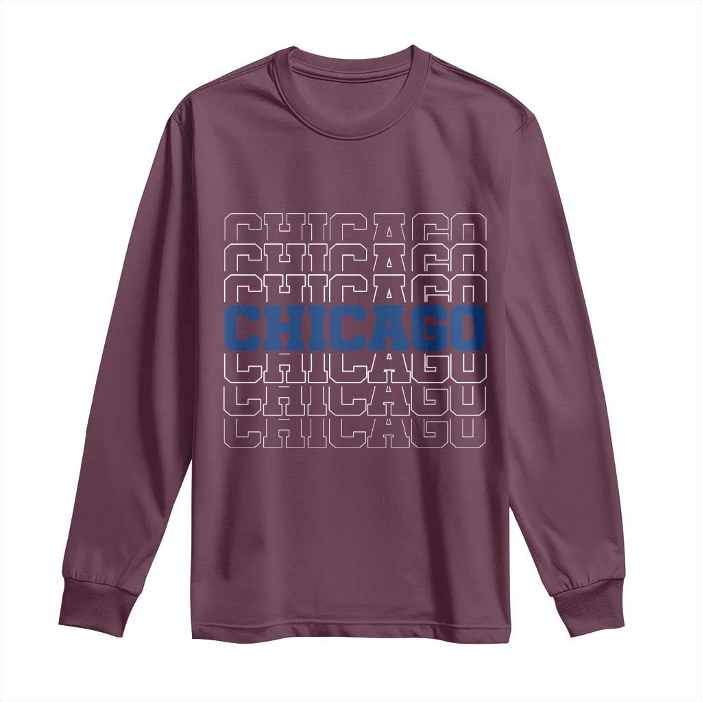 Vintage Chicago Graphic Long Sleeve Shirt State Pride Baseball Lover TS10 Maroon Print Your Wear