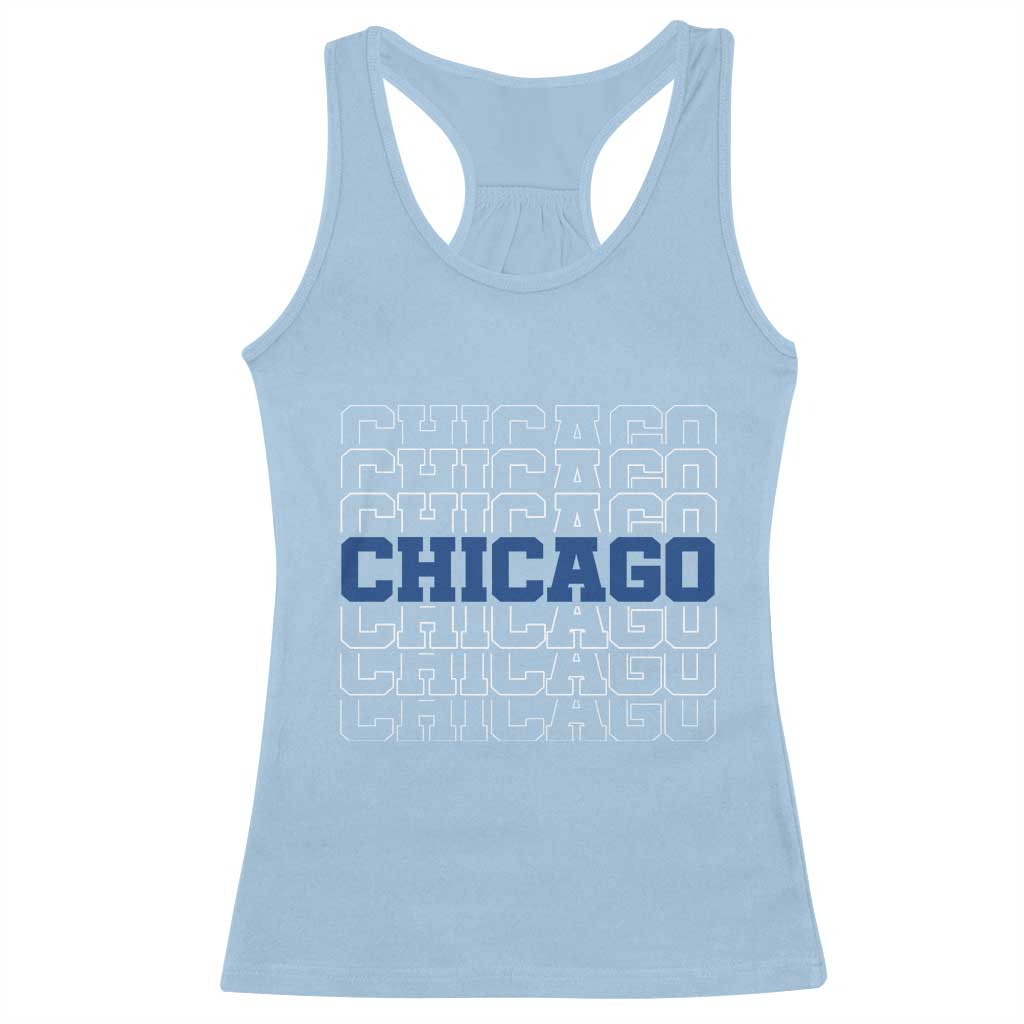 Vintage Chicago Graphic Racerback Tank Top State Pride Baseball Lover TS10 Light Blue Print Your Wear