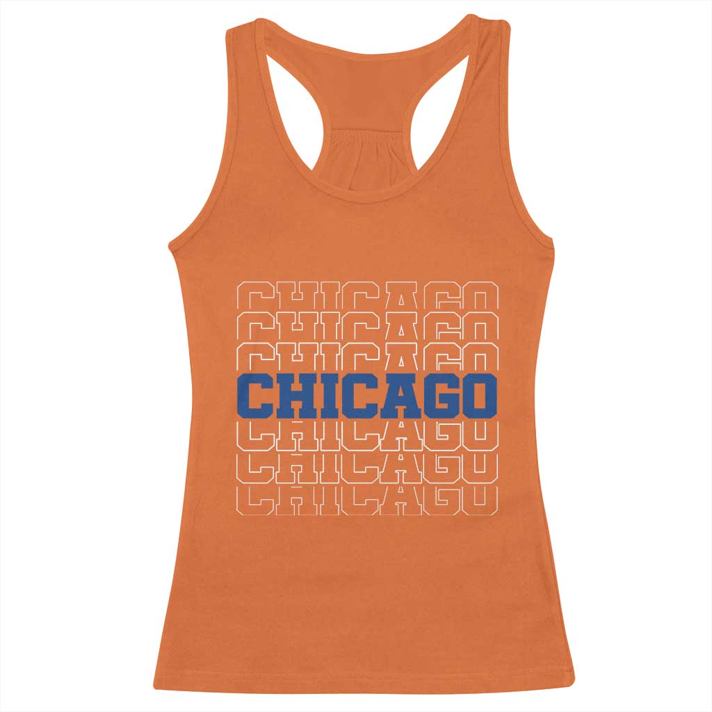 Vintage Chicago Graphic Racerback Tank Top State Pride Baseball Lover TS10 Orange Print Your Wear